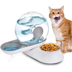 Meilleurs prix pour Distributeur automatique de croquettes et eau - MHY® - 2 en 1 - 2.8L capacité deau - 240g capacité alimentaire