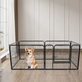 Meilleurs prix pour MIPAN. Clôture Pour Animaux De Compagnie Pliable Et Mobile 6 Panneaux Qui Peuvent Être Combinés Librement 80 X 60 Cm Noir