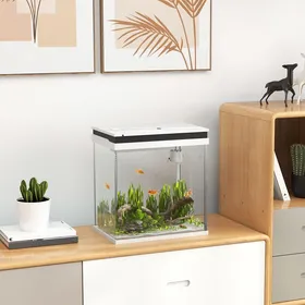 Meilleurs prix pour MOTHINESSTO3352-Petit aquarium complet 14L aquarium en verre avec système de filtration éclairage LED pompe à eau 30 x 20 x 33 cm bl