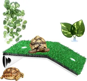Comparer les prix de Plateforme pour tortues, rampe pour reptiles, plate-forme flottante en gazon artificiel, habitat pour animaux semi-aquatiques,