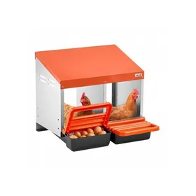 Comparer les prix de Pondoir à Poules 2 Compartiments Nichoir à Poule en Acier Galvanisé Plastique Haute Résistance pour Différentes Races de Poules