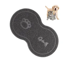 Meilleurs prix pour Tapis de Nourriture pour Animaux de Compagnie - HANDEIU - Gris - 45 x 26 cm - PVC - Antidérapant