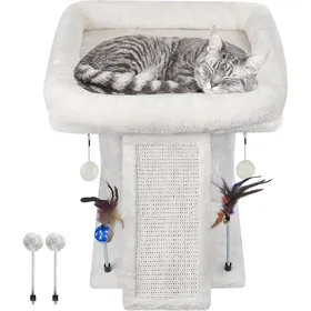 Comparer les prix de Petit Arbre À Chat Pour Chat DIntérieur Arbre DEscalade Avec Griffoir Et Balles Ludiques Beige[ARB265]
