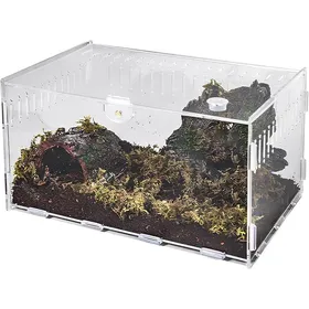 Comparer les prix de Terrarium à Escargots Récipient en Acrylique d& 39 Insecte Terrarium Transparent pour Lézards Terrarium pour Reptiles 30×20×15cm