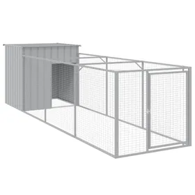 Meilleurs prix pour Meilleures Abris - Cage - Niche pour chien avec cour gris clair 110x405x110 cm SSD9965969
