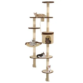Meilleurs prix pour Arbre à chat mural - vidaXL - Sisal - 194 cm - Beige et marron