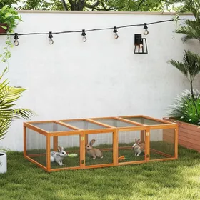 Meilleurs prix pour Clapier cage lapins extérieur intérieur pliable 2 portes supérieures 181L x 100l x 48H cm bois massif pin
