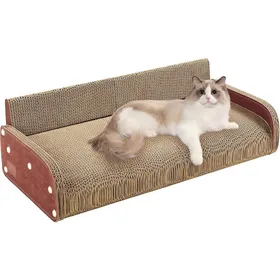 Comparer les prix de Griffoir pour chat en carton ondulé - ESTAMPILLE - 62x28x20 cm - Design canapé - Couleur café - Anti-rayure