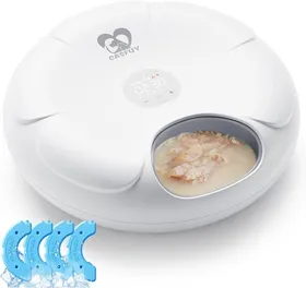 Meilleurs prix pour Mangeoire Automatique Sans Fil Pour Chat–Distributeur Automatique De Nourriture Humide Pour Chat Avec 4 Blocs De Glace Rechargeabl