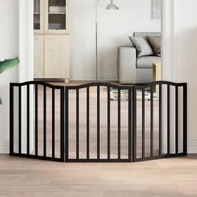 Comparer les prix de Barrière pour chien pliable - vidaXL - 3 panneaux - Noir - Bois de peuplier - 50x60 cm par panneau