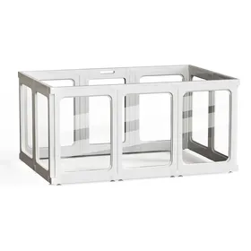 Comparer les prix de Enclos intérieur pour chien avec ventouses antidérapantes pour le sol  cage anti-vibrations avec vue à 360°