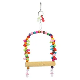 Comparer les prix de Balançoire pour oiseaux en bois naturel pour petites perruches calopsittes conures pinsons perruches aras perroquets Label