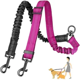 Meilleurs prix pour Laisse double pour chiens - DEKOPRO - Anti-nœuds - Pivotante à 360° - Réfléchissante - Réglable