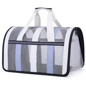 Comparer les prix de Sac de Transport pour Chat et Petit Chien Respirant - Pliable - Bleu Clair (40x27x24 cm) bleu CAISSE DE TRANSPORT