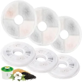 Comparer les prix de Filtres de rechange pour fontaine à eau - MICH - Lot de 6 - Compatible fontaines 3 L - 145x24x13 mm - Triple filtration