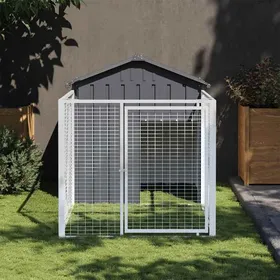 Comparer les prix de BEAU Cage de jardin/ Niche pour chien avec cour - anthracite - 117x201x123 cm mode402808