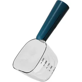 Meilleurs prix pour Tasse à mesurer de nourriture pour chien avec échelle cuillère précise pour nourriture pour animaux de compagnie bleue