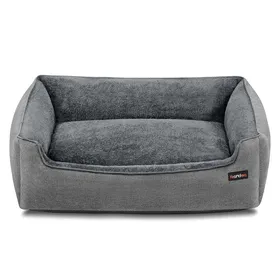 Meilleurs prix pour Panier pour Chiens Lit pour Animaux Canapé Tissu Façon Lin Bords Rehaussés Antiglisse Housse Amovible Lavable Taille XL pour