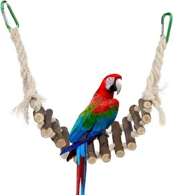 Meilleurs prix pour Balançoire pour oiseaux échelle et pont suspendu fait à la main support pour perruches et calopsittes