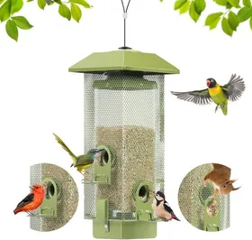 Comparer les prix de Mangeoire Pour Oiseaux En Métal À Suspendre Pour L'Extérieur-Étanche-Capacité De 2 Kg