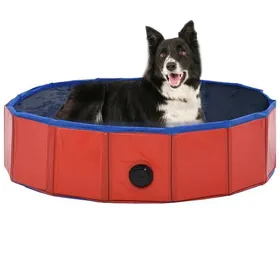 Meilleurs prix pour （30009）Piscine pliable pour chien/animaux de compagnie -s - Baignoire animaux de compagnie Rouge 80x20 cm PVC