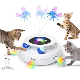 Meilleurs prix pour Jouet Électrique 3 en 1 pour Chat Rechargeable USB - Whack-A-Mole Papillon Flottant & Balle  Stimulation Interactive