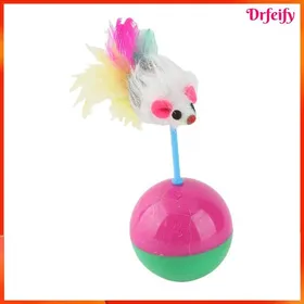 Meilleurs prix pour Jouet interactif pour chat - AKOZON - Teaser Souris - Couleurs vives - Tête à plume - Durable