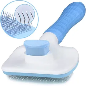 Comparer les prix de Brosse autonettoyante slicker chiens chats - Enlève sous-poil nœuds améliore circulation Label