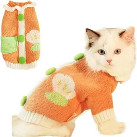 Meilleurs prix pour Pull pour chat vêtement chaud pour petit chien tricot à boutons vêtement dhiver pour chihuahua yorkshire carlin caniche