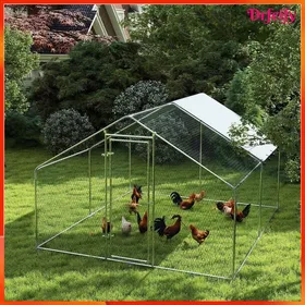 Meilleurs prix pour Enclos pour poules - AKOZON - 10616 - Couverture 420D imperméable anti-UV - Acier galvanisé - 10-15 poules (300x340x190 cm)