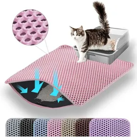 Comparer les prix de Tapis de Litière pour Chat Double Couche Nid d’Abeille Antidérapant et Imperméable Anti-Urine Rose 30x30 cm