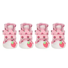 Meilleurs prix pour Chaussures pour chien - Teddy - Bottes antidérapantes - Toile respirante - Rose - Taille 20x10x4cm