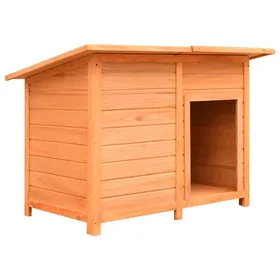 Meilleurs prix pour Niche pour chiens en bois - vidaXL - 120x77x86 cm - Brun - Toit imperméable - Pin et sapin massif - Facile à assembler