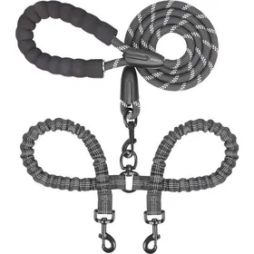 Meilleurs prix pour Laisse Double pour 2 Chiens Anti N ud avec Amortisseur Double Laisse Chien 360° Rotative Laisse Double Anti Noeud pour Petits