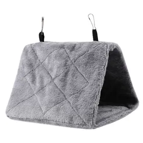 Comparer les prix de Hamac en peluche douce pour oiseaux perroquets lit chaud dhiver jouet pour animaux de compagnie gris S Label