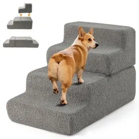 Comparer les prix de Escalier Pour Animaux Antidérapant À 4 Marches Costway En Éponge, Housse Amovible Lavable, Pour Lit Canapé Voiture, Chiens Chats
