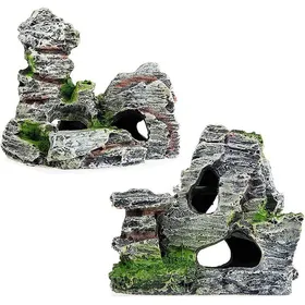 Meilleurs prix pour 2 décors aquarium grotte rocheuse verte cachettes crevettes/poissons paysage sous-marin Label