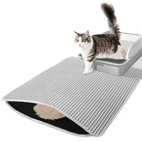 Comparer les prix de Tapis Litière Chat  Double Couche Nid dAbeille - Imperméable Anti-dérapant Design à Velcro pour Capture Efficace des Granulés