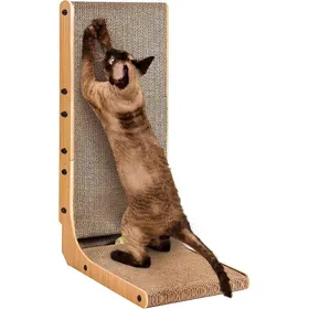 Comparer les prix de Griffoir pour Chat 68cm de Haut en Forme de L pour Mur et Coin Planche Grattoir Chat Carton avec Balle Jouet dintérieur