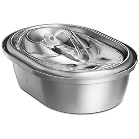 Comparer les prix de Fontaine à eau pour chat - Phoesky - Acier inoxydable - 2L - Portable - 28x20.5x8 cm - Alimentation par charge