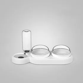 Meilleurs prix pour Gamelle pour chat - PZCC - 3 en 1 - Bol incliné 15° - Distributeur deau siphon - Double bol