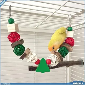 Meilleurs prix pour Ashata Jouet à mâcher pour perroquet  Jouet à Mâcher pour Oiseaux de Noël pour Perroquets Boule de Rotin animalerie jouet
