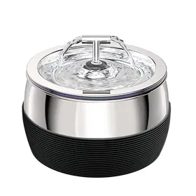 Comparer les prix de Fontaine à eau pour chat en acier inoxydable - Phoesky - 3L - Pompe ultra silencieuse - 24x22x14 cm