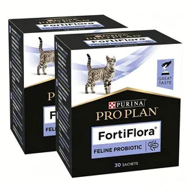 Comparer les prix de 2 Boîtes FortiFlora Probiotiques pour Chats Purina Pro PlanSanté Digestive et Équilibre Intestinal