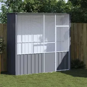 Comparer les prix de Cage à oiseaux - vidaXL - Anthracite - Acier galvanisé - 215x78x200 cm