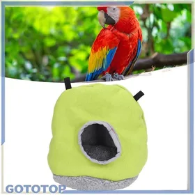 Meilleurs prix pour GOTOTOP maison pour perroquets Nichoir chaud en peluche douce de forme ronde permettant de gagner de animalerie kit Vert