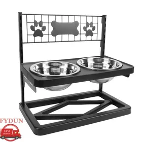 Meilleurs prix pour Support surélevé pour Gamelles de Chien à Hauteur Réglable avec 2 Gamelles en Acier Inoxydable pour Animaux de Toutes Tailles