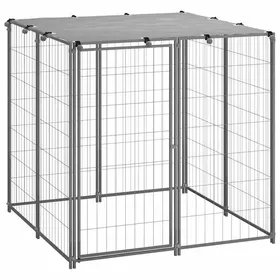 Comparer les prix de Automne/hiverChenil Argenté 110x110x110cm Acier - HAuteur:110cm - Grande Taille &FR_803376