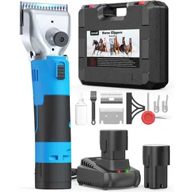 Comparer les prix de Tondeuse Professionnelle Oneisall pour Chevaux - Sans Fil 2 Batteries Moteur Puissant 2400 PRM/MIN