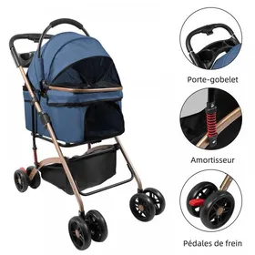Meilleurs prix pour MIPAN.Poussette Pour Chien 4 Roues - Poussette Pour Animaux Bleu - Poussette Pour Chat - 96 x 70 x 48cm - Pour Chien/Chat De 20 Kg